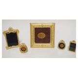 1150	GROUP OF ASSORTED GILT METAL MINIATURE DRESSER FRAMES. INCLUDING ELIAS 18K GOLD ELECTRO PLATE, 