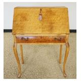 1155	BIRDSEYE MAPLE 1 DRAWER SLANT FRONT SECRETARY DESK WITH KEY, APPROXIMATELY 28 IN X 15 IN X 40 I