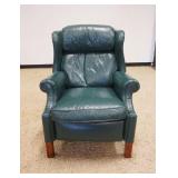 1174	ETHAN ALLEN GREEN LEATHER RECLINING CHAIR