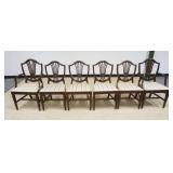 1186	SET OF 6 MAHOGANY SHIELD BACK CHAIRS, 2 ARM AND 4 SIDE