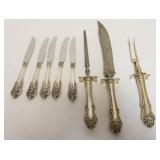 1193	GROUP OF STERLING HANDLED CUTLERY, INCLUDING A CARVING SET