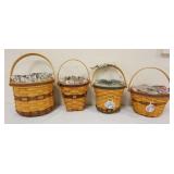 1201	ASSORTED LONGABERGER BASKETS WITH 4 FLORAL SERIES 2000, 1999, 1994 AND 1996