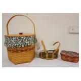 1202	ASSORTED LONGABERGER BASKETS WITH 1997 HOLIDAY HOSTESS, 2007 CHRISTMAS AND 1994 BASKET