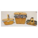 1207	ASSORTED LONGABERGER BASKETS WITH 2000 CENTURY, 1992 MAILBOX & 1999 WOVEN MEMORIES SIGNED
