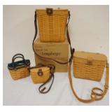 1215	ASSORTED LONGABERGER BASKETS WITH 4 PURSES