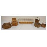 1216	ASSORTED LONGABERGER BASKETS WITH 2002 WINDOW FLOWER BOX, 1991 COVERED BASKETS AND 5 1980