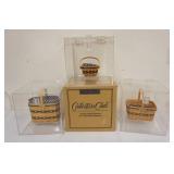 1224	ASSORTED LONGABERGER BASKETS WITH 3 J.W. MINI BASKETS WITH PLASIC CASES