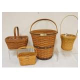 1225	ASSORTED LONGABERGER BASKETS WITH 1989 J.W. WASTE, 2008 DAFFODIL, 1997 TOUR BASKET SIGNED AND 1