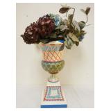 1234	PAINT DECORATED COMPOSITION FLOOR URN, APPROXIMATELY 27 IN HIGH