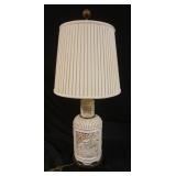 1235	ASIAN STYLE POTTERY TABLE LAMP, APPROXIMATELY 35 IN HIGH