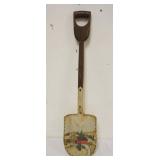 1240	ANTIQUE SHOVEL W/HAND PAINTED SCENE OF COVERED BRIDGE, APPROXIMATELY 38 IN HIGH