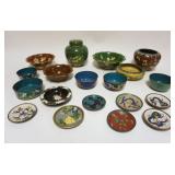1243	LARGE GROUP OF ASSORTED CLOISONNE INCLUDING BOWLS, VASES, ETC