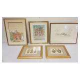 1248	GROUP OF ASSORTED FRAMED ARTWORK INCLUDING WATERCOLORS