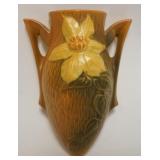 1002	ROSEVILLE POTTERY WALL POCKET, BROWN CLEMATIS, APPROXIMATELY 8 1/2 IN HIGH