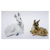1019A	ROYAL COPENHAGEN AND HUCHENRUTHER PORCELIAN FIGURES OF DEER
