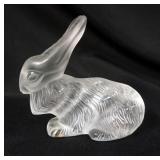 1020A	LALIQUE CRYSTAL FIGURE OF SITTING RABBIT, APPROXIMATELY 5 1/2 IN H