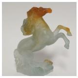 1020D	DAUM FRANCE FIGURE OF PRANCING HORSE, APPROXIMATELY 4 IN H