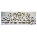 1023	SHELLY CHINA OLD SEVRES 49 PIECE GROUP WITH 5-8 3/4 IN PLATES, 4-7 3/4 IN BOWLS & SINGLE & DOUB