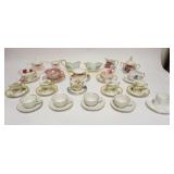 1033	GROUP OF ASSORTED CHINA INCLUDING DECORATED CREAMERS & SUGARS, CUPS & SAUCERS