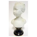 1035	LIMOGES PARIAN WARE BUST OF YOUNG WOMAN ON COLBALT BASE, APPROXIMATELY 16 IN HIGH