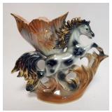 1045	PORCELAIN HORSE VASE W/FIGURE OF PRANCING HORSE, APPROXIMATELY 12 IN HIGH