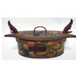 1048	NORWEGIAN TINE BOX, APPROXIMATELY 14 IN X 6 IN X 7 1/2 IN HIGH