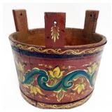 1050	NORWEGIAN HAND PAINTED BUCKET, APPROXIMATELY 11 IN X 10 1/2 IN HIGH