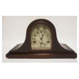 1102	MAHOGANY DOME MANTLE CLOCK, APPROXIMATELY 8 IN X 22 IN X 12 IN HIGH