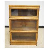 1108	OAK GLOBE WERNICKE 3 SECTION BARRISTER BOOKCASE, APPROXIMATELY 34 IN X 14 IN X 49 IN
