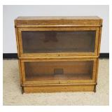 1109	OAK GLOBE WERNICKE 2 SECTION BARRISTER BOOKCASE, APPROXIMATELY 34 IN X 10 IN X 33 IN HIGH