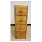 1110	LIBRARY BUREAU SOLE MAKERS FILE CABINET, OAK TIGER & QUARTER SAWN, 4 DRAWER W/PANELED SIDES, AP