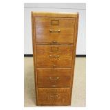 1111	LIBRARY BUREAU SOLE MAKERS FILE CABINET, OAK TIGER & QUARTER SAWN, 4 DRAWER W/PANELED SIDES, AP