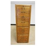 1113	LIBRARY BUREAU SOLE MAKERS FILE CABINET, OAK TIGER & QUARTER SAWN, 4 DRAWER W/PANELED SIDES, AP