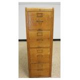 1114	LIBRARY BUREAU SOLE MAKERS FILE CABINET, OAK TIGER & QUARTER SAWN, 4 DRAWER W/PANELED SIDES, AP