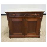 1158	VICTORIAN WALNUT MARBLE TOP WASHSTAND MISSING TOP SPLASH, APPROXIMATELY 18 IN X 35 IN X 30 IN H