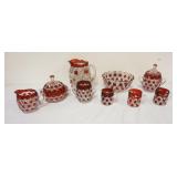 1167	GROUP OF ASSORTED RUBY TO CLEAR GLASS PIECES