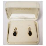 1175	14K DIAMOND AND SAPPHIRE STUD EARRINGS, 1.77 DWT INCLUDING STONES