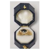 1176	14K DIAMOND AND SAPPHIRE RING, 2.62 DWT, APPROXIMATE SIZE 8.5