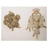 1180	SILVER CROWN PIN MARKED 80S?, .55 TOZ, HAND MADE STERLING SILVER PIN, MARKED HAND MADE 830S, .3