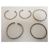 1188	5 STERLING SILVER BRACELETS, 1.86 TOZ