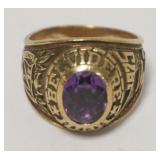 1195	WOMENS 10K HIGH SCHOOL RING, 0.588 TOZ INCLUDING STONE