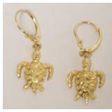 1197	14K TURTLE EARRINGS, 1.93 DWT