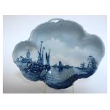 1018	DELFT ROSENTHAL VERSAILLES OVAL BOWL, SCALLOPED EDGE, APPROXIMATELY 12 IN X 9 1/2 IN X 2 1/2 IN