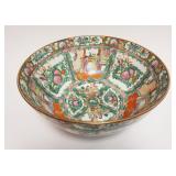 1035	LARGE ROSE FAMILE PORCELAIN BOWL, APPROXIMATELY 14 IN X 8 1/2 IN HIGH