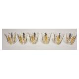 1039	CULVER MIDCENTURY MODERN GILT MARDI GRAS JEWELED TUMBLERS W/IMAGES OF JESTERS, SET OF 6, EACH A