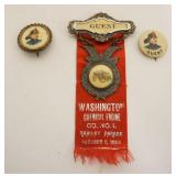 1050	ANITIQUE NEW JERSEY TURN OF THE CENTURY FIREMANS CONVENTION RIBBONS, BADGES, PHOTO BUTTONS, WAS