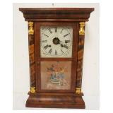 1059	ANTIQUE WATERBURY SHELF CLOCK, APPROXIMATELY 4 IN X 16 IN X 25 IN HIGH