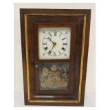 1066	ANTIQUE SHELF CLOCK, WATERBURY CLOCK CO, APPROXIMATELY 11 IN X 4 IN X 18 IN HIGH