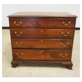 1087	ANTIQUE CHERRY 4 GRADUATED DRAWER CHEST, APPROXIMATELY 39 IN X 22 IN X 35 IN H