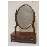 1091	SMALL MAHOGANY FEDERAL STYE 3 DRAWER SHAVING DRESSER MIRROR WITH KEY